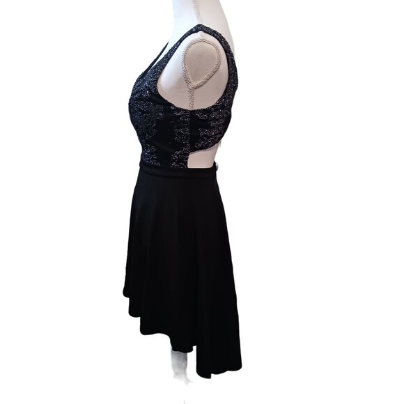 NEW Speechless Juniors Glitter High-Low Cut-out Party Dress Size 3 Black/Grey - Picture 6 of 16